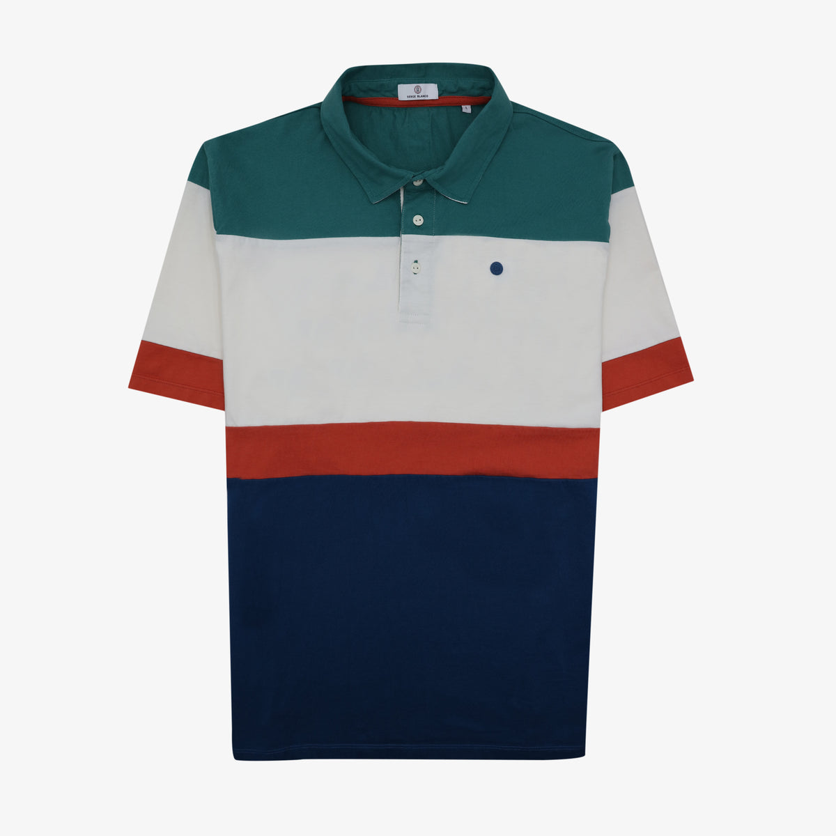 Polo manches courtes en coton print BLANCO BIARRITZ