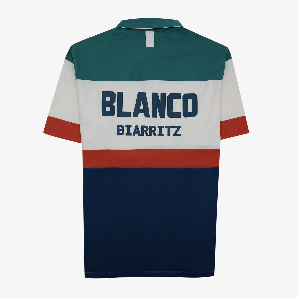 Polo manches courtes en coton print BLANCO BIARRITZ
