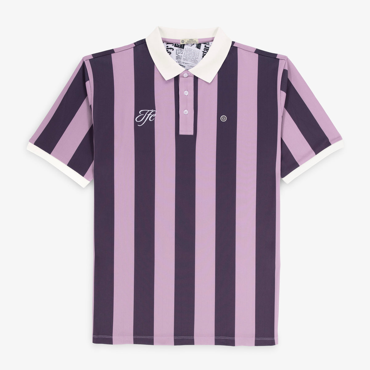 "Iconic Stripes"-polo met korte mouwen, paars, met borduursel van Toulouse Football Club