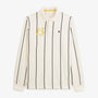 Polo de rugby manches longues rayé broderie 15 blanc cassé