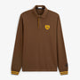 Polo de rugby manches longues badge cœur bouclette marron brownie