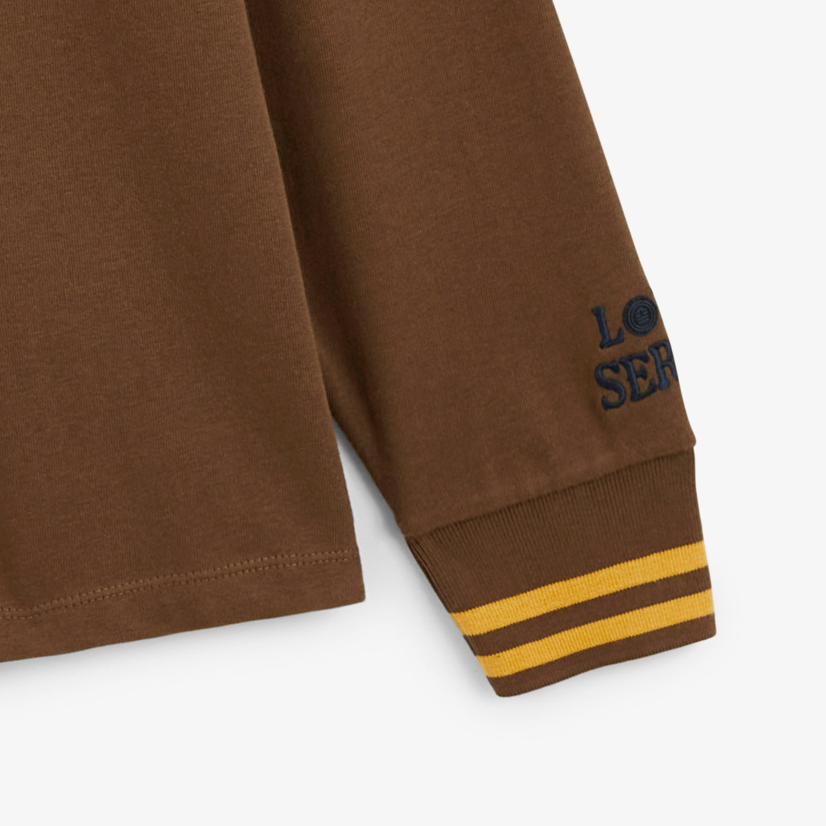 Polo de rugby manches longues badge cœur bouclette marron brownie