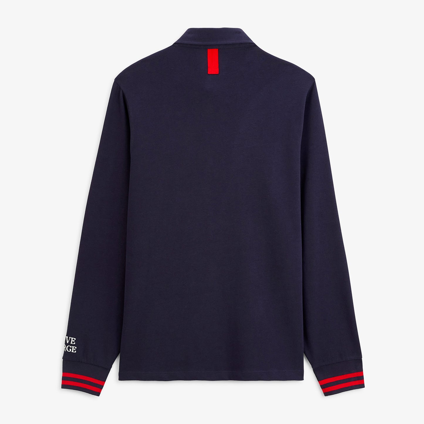 Polo de rugby manches longues badge cœur bouclette bleu marine