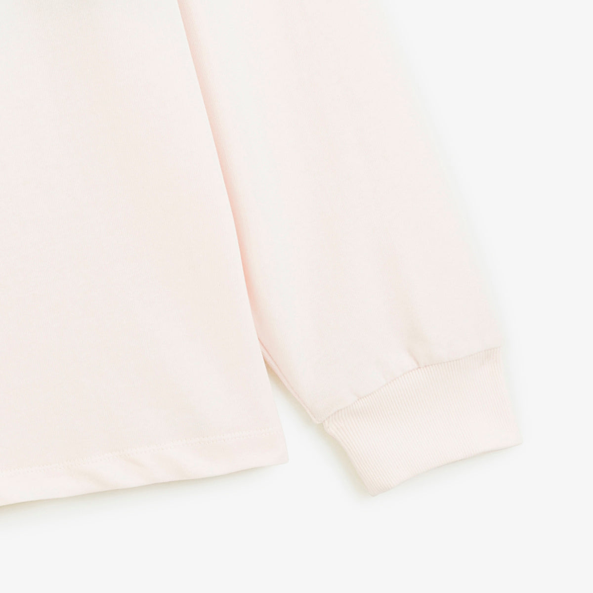 Polo de rugby manches longues bicolore broderie SB blanc cassé