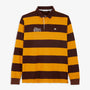 Polo de rugby manches longues rayé broderie BLANCO BIARRITZ marron brownie