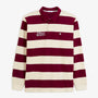 Polo de rugby manches longues rayé broderie BLANCO BIARRITZ rouge vigne