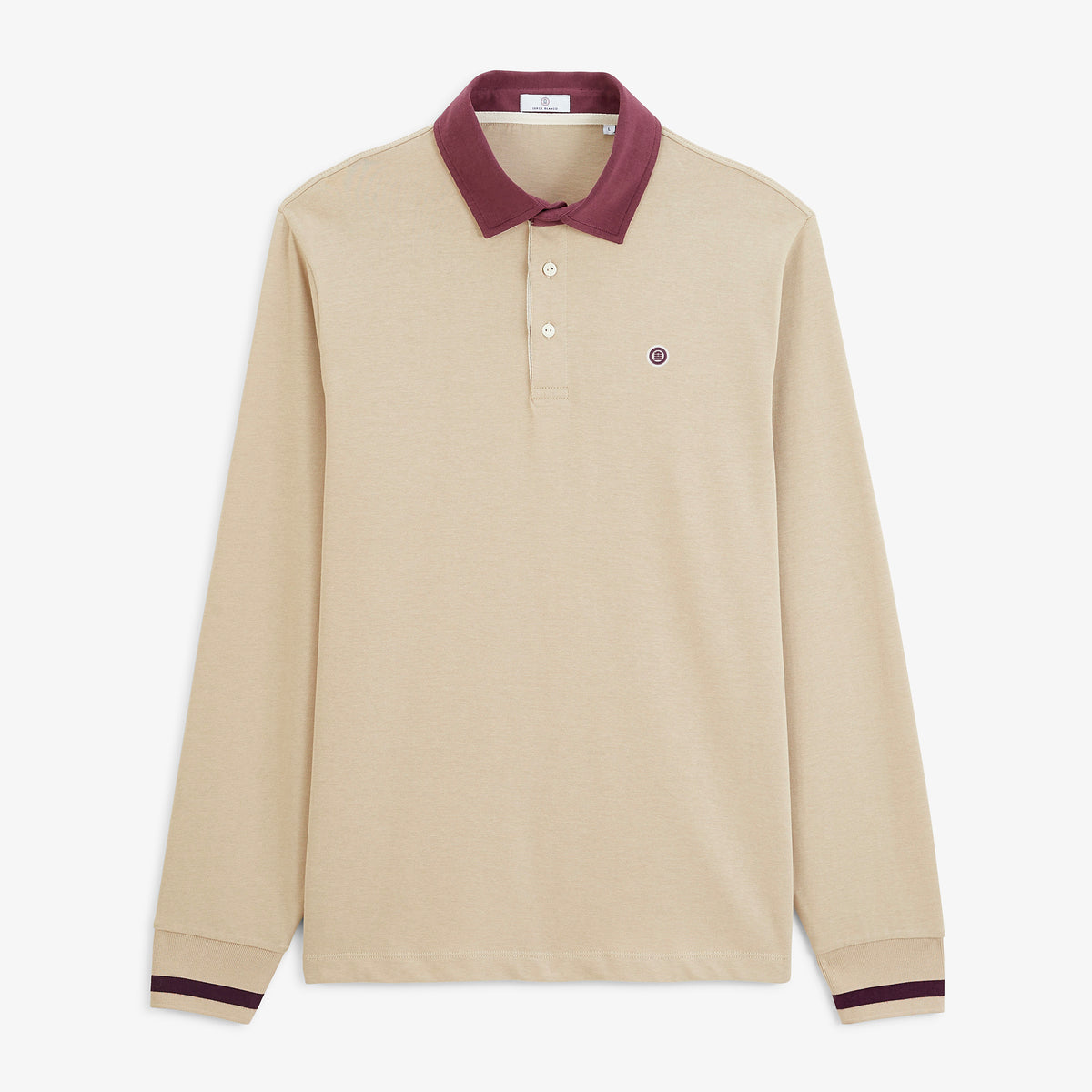 Polo de rugby manches longues BLANCO BIARRITZ dos tartan beige travertin