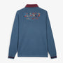 Polo de rugby manches longues BLANCO BIARRITZ dos tartan bleu lupin
