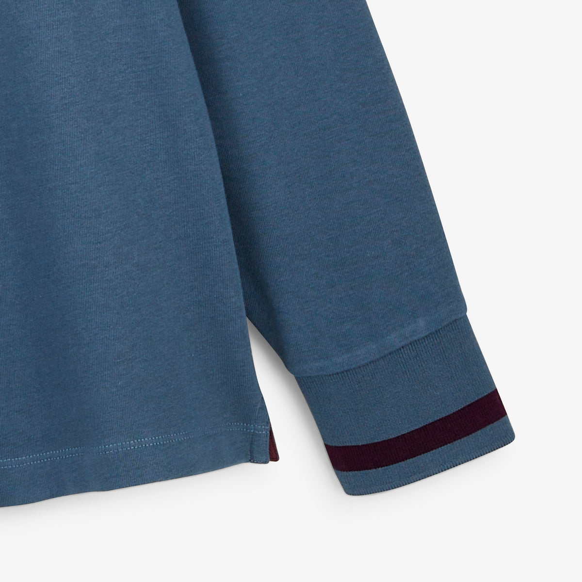 Polo de rugby manches longues BLANCO BIARRITZ dos tartan bleu lupin