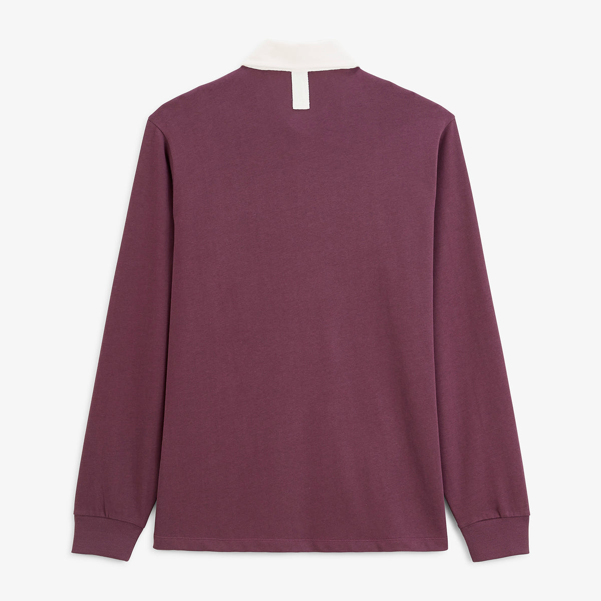 Polo de rugby manches longues col contrasté broderie cornely SERGE BLANCO rouge vigne
