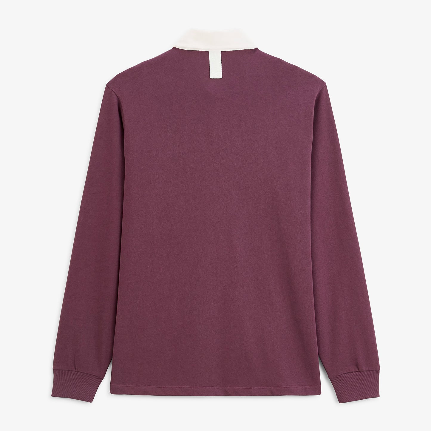 Polo de rugby manches longues col contrasté broderie cornely SERGE BLANCO rouge vigne