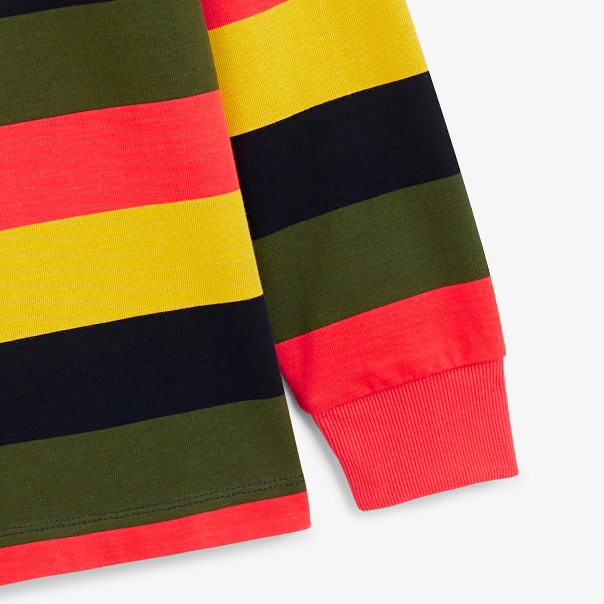 Polo de rugby manches longues en coton multicolore