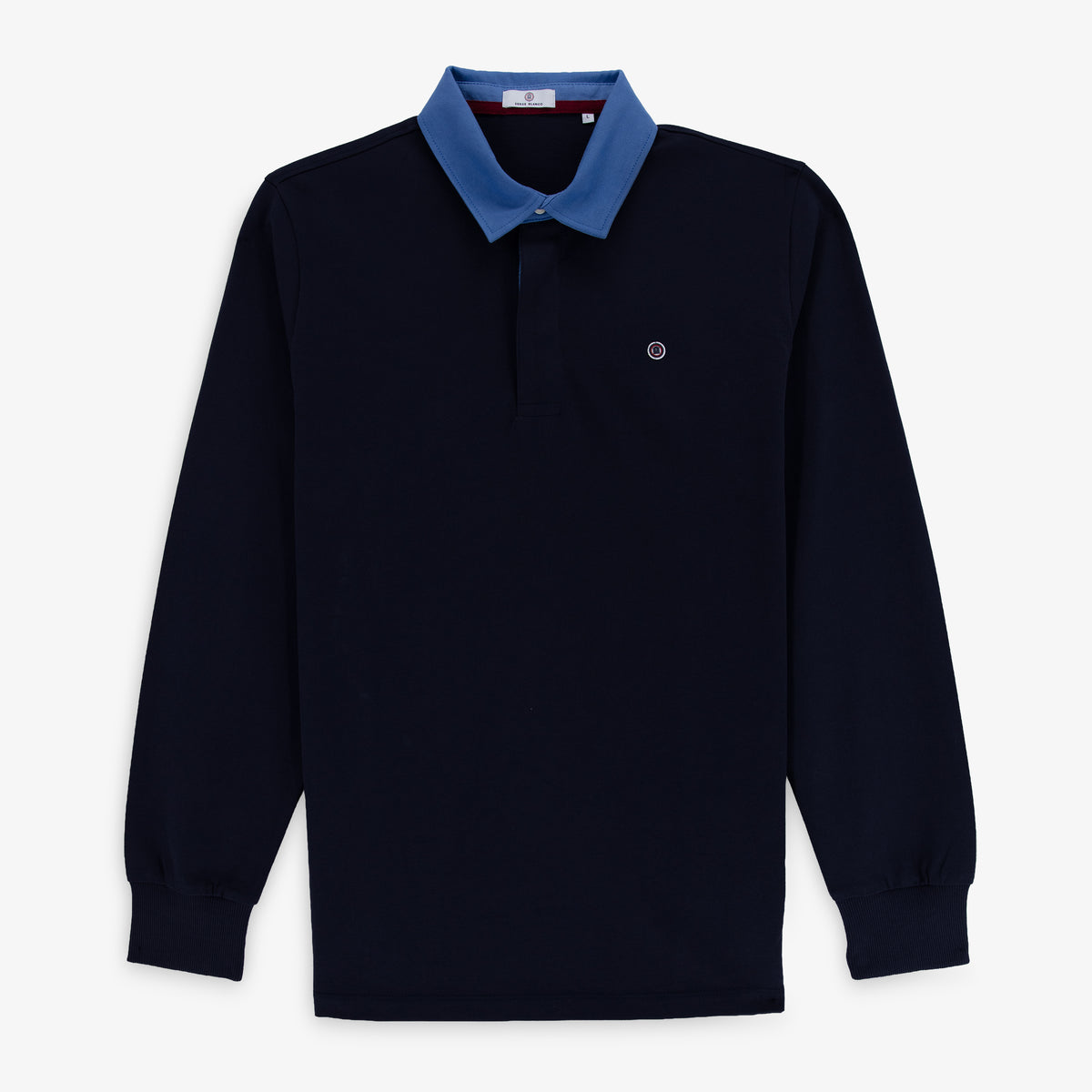 Maillot de rugby manches longues Lupin en coton bleu marine
