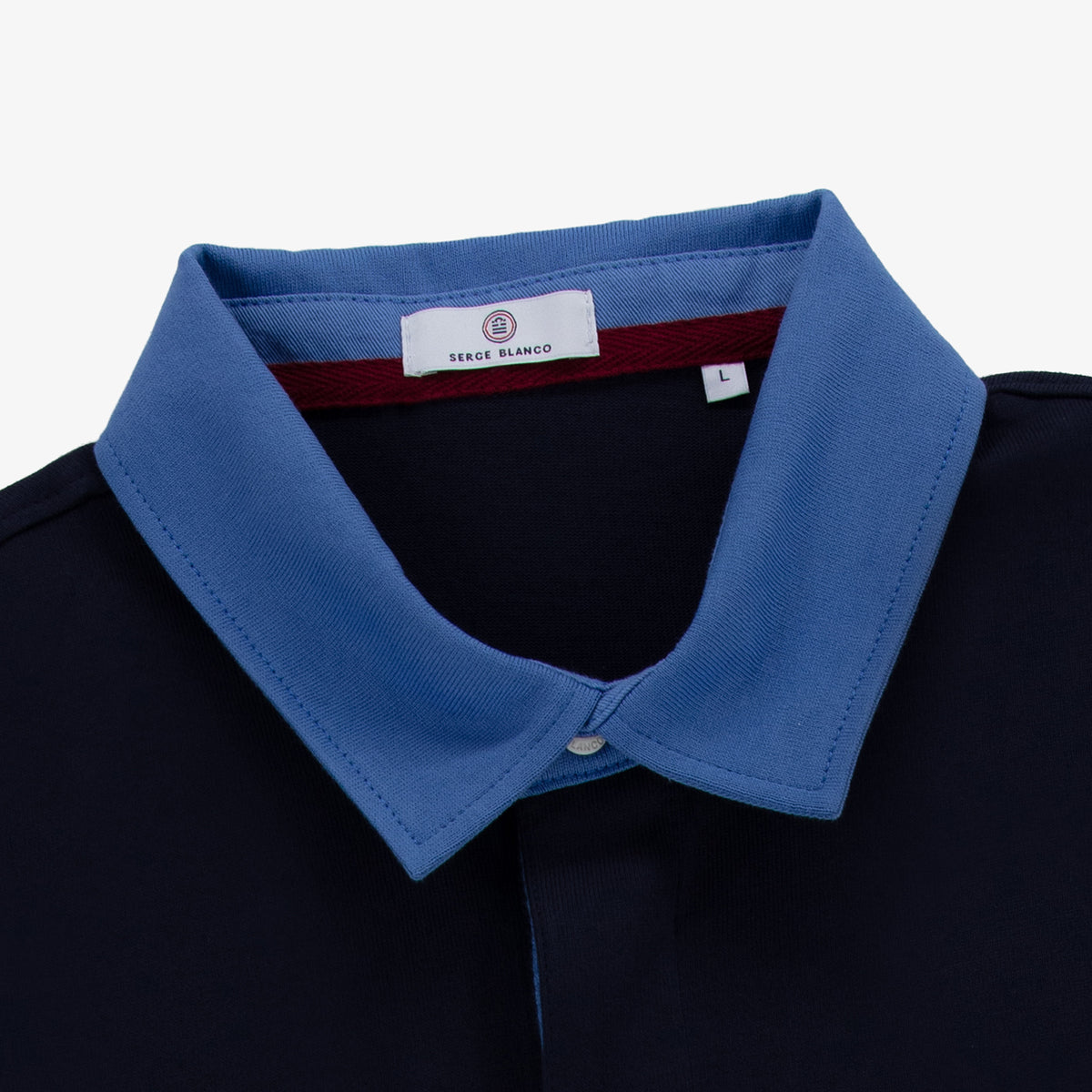 Maillot de rugby manches longues Lupin en coton bleu marine
