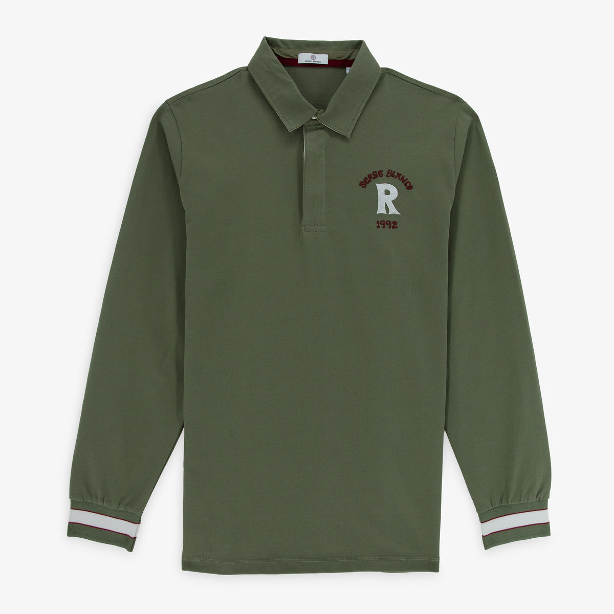 Maillot de rugby manches longues Lior en coton vert militaire