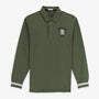 Maillot de rugby manches longues Lior en coton vert militaire