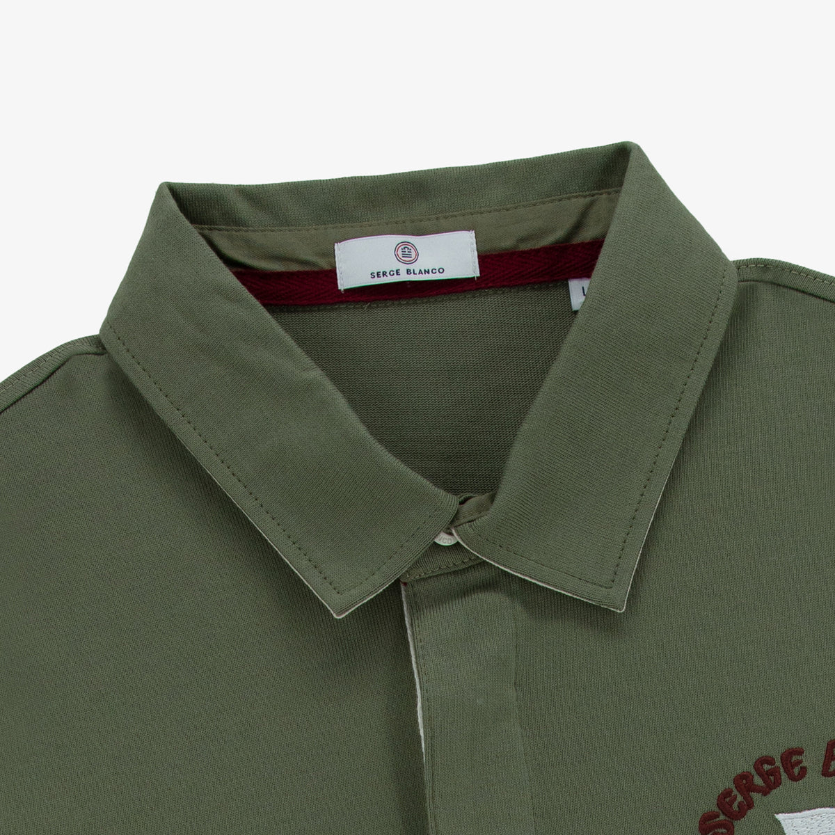 Maillot de rugby manches longues Lior en coton vert militaire
