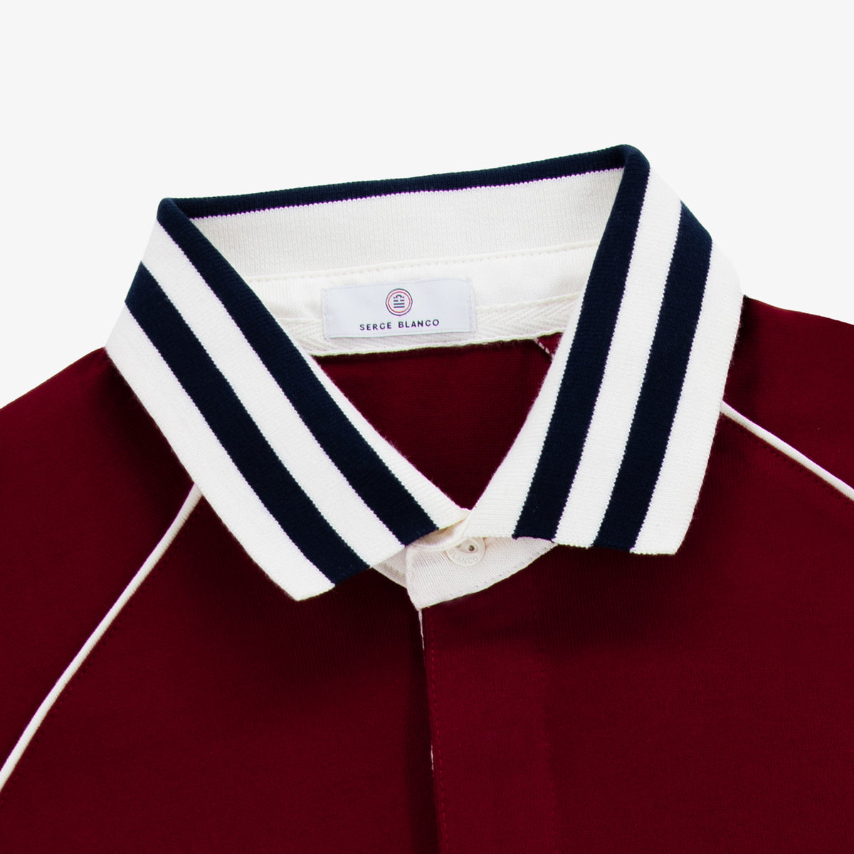 Maillot de rugby manches longues Lovea en coton rouge bordeaux