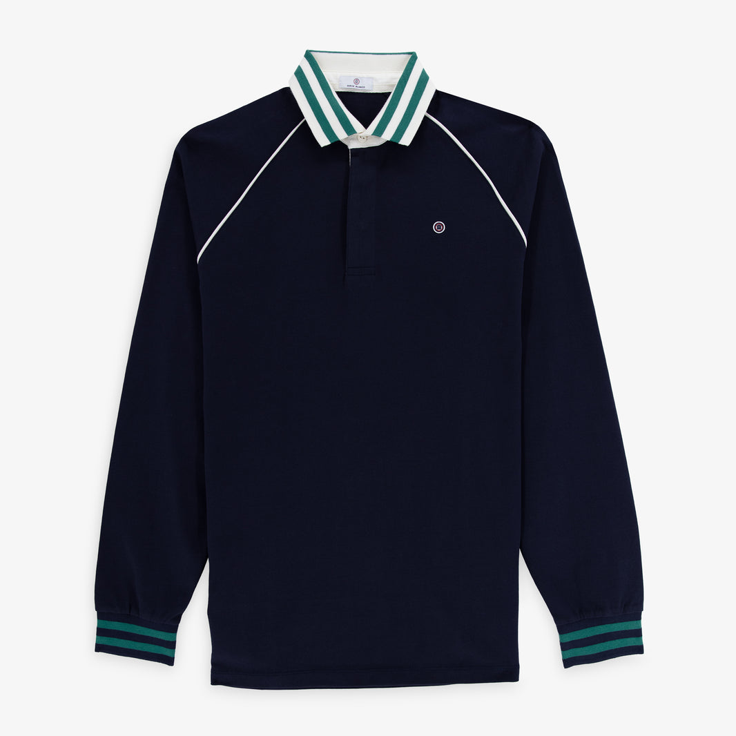 Maillot de rugby manches longues Lovea en coton bleu marine