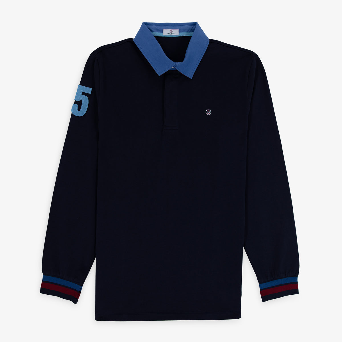 Maillot de rugby manches longues Look en coton bleu marine