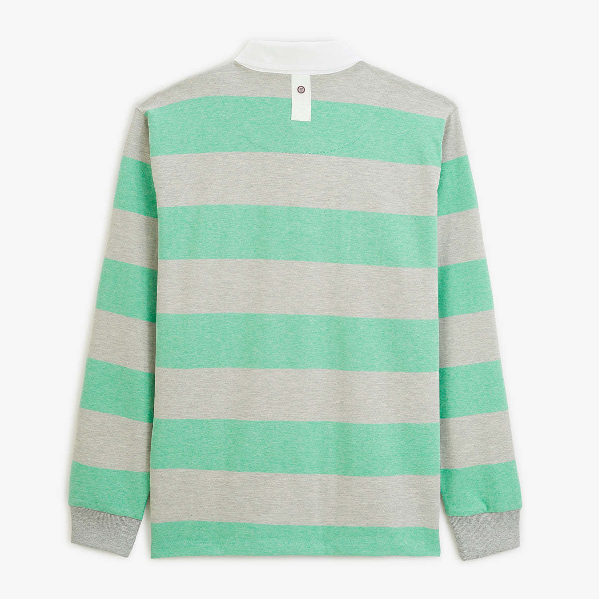 Polo rugby manches longues rayé coton gris brodé Funky Animals