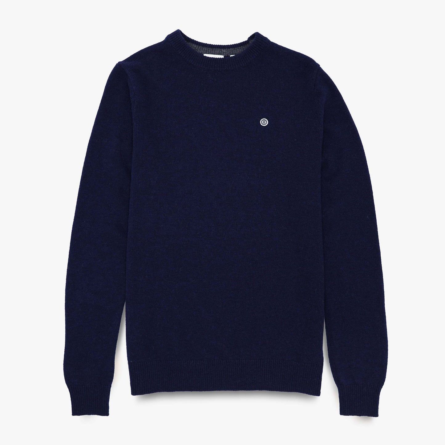 Jersey de cuello redondo azul oscuro de lana