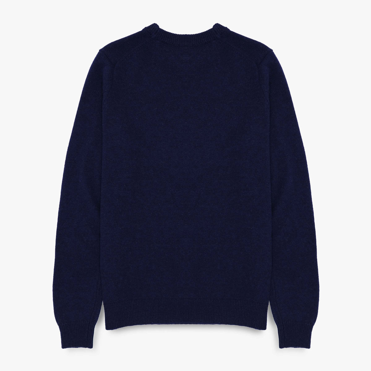 Jersey de cuello redondo azul oscuro de lana