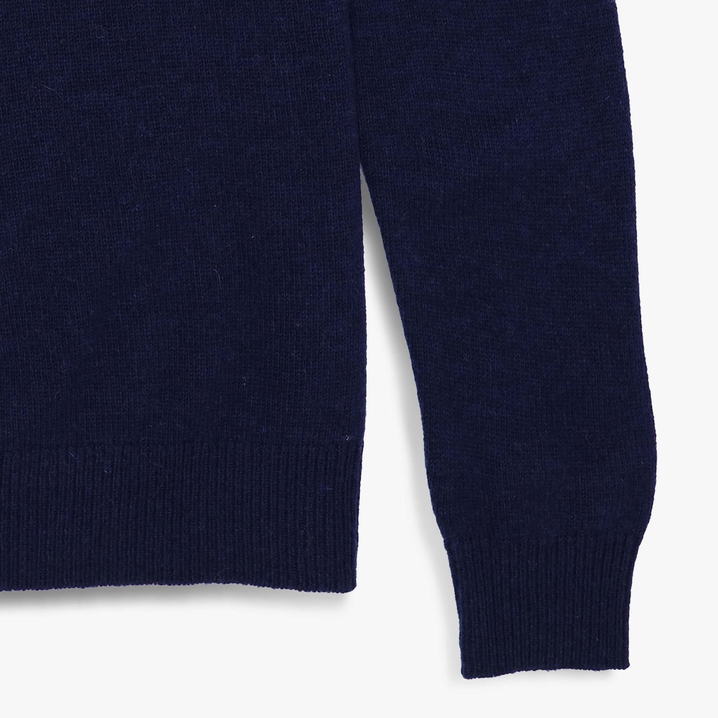 Jersey de cuello redondo azul oscuro de lana