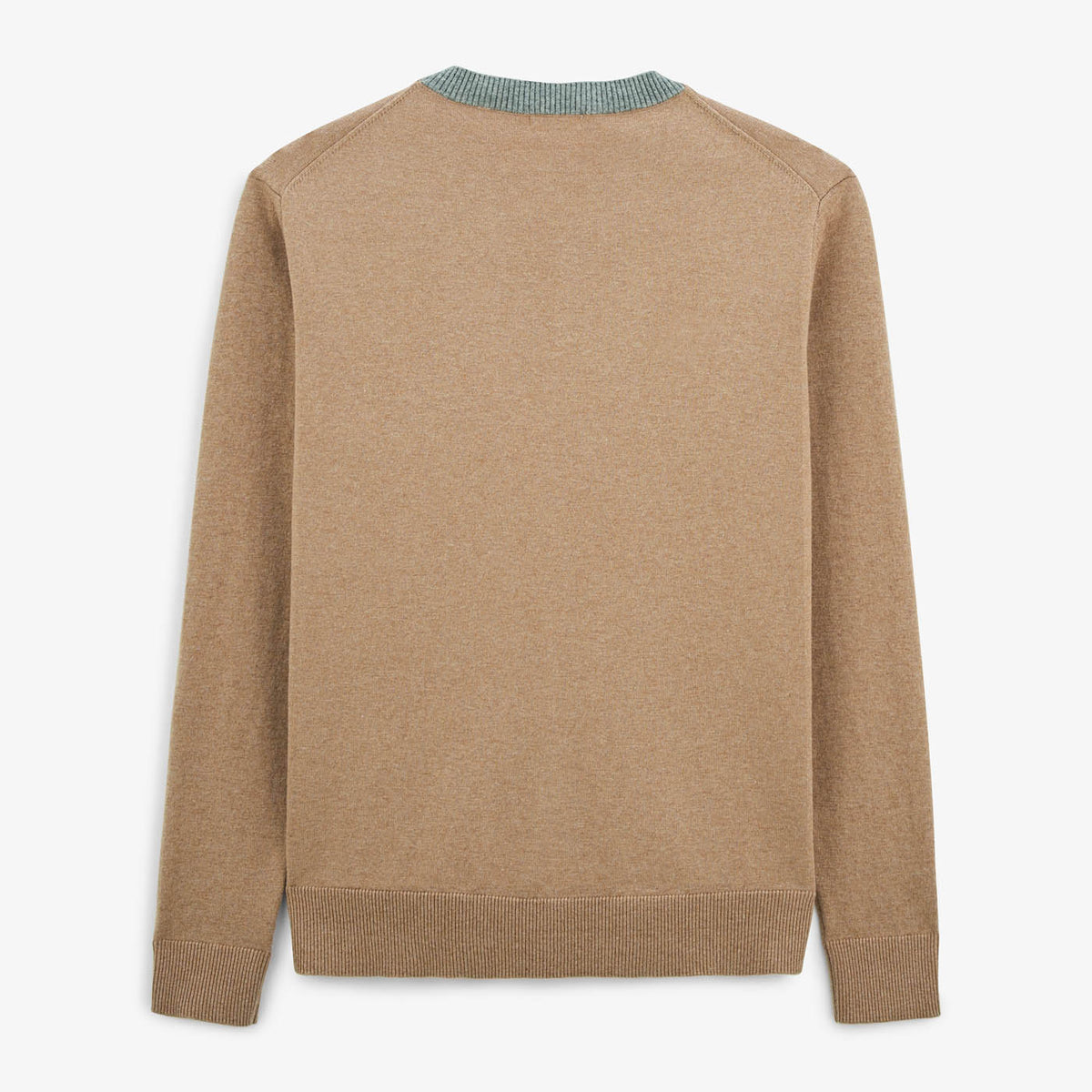 Mathis beige contrasting double collar sweater