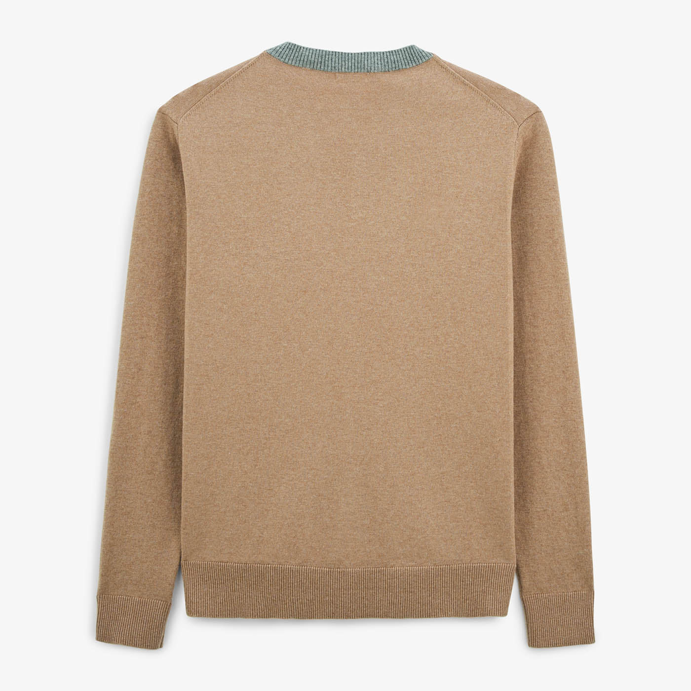 Mathis beige contrasting double collar sweater