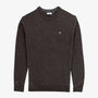 Pull col rond en maille jersey de laine marron