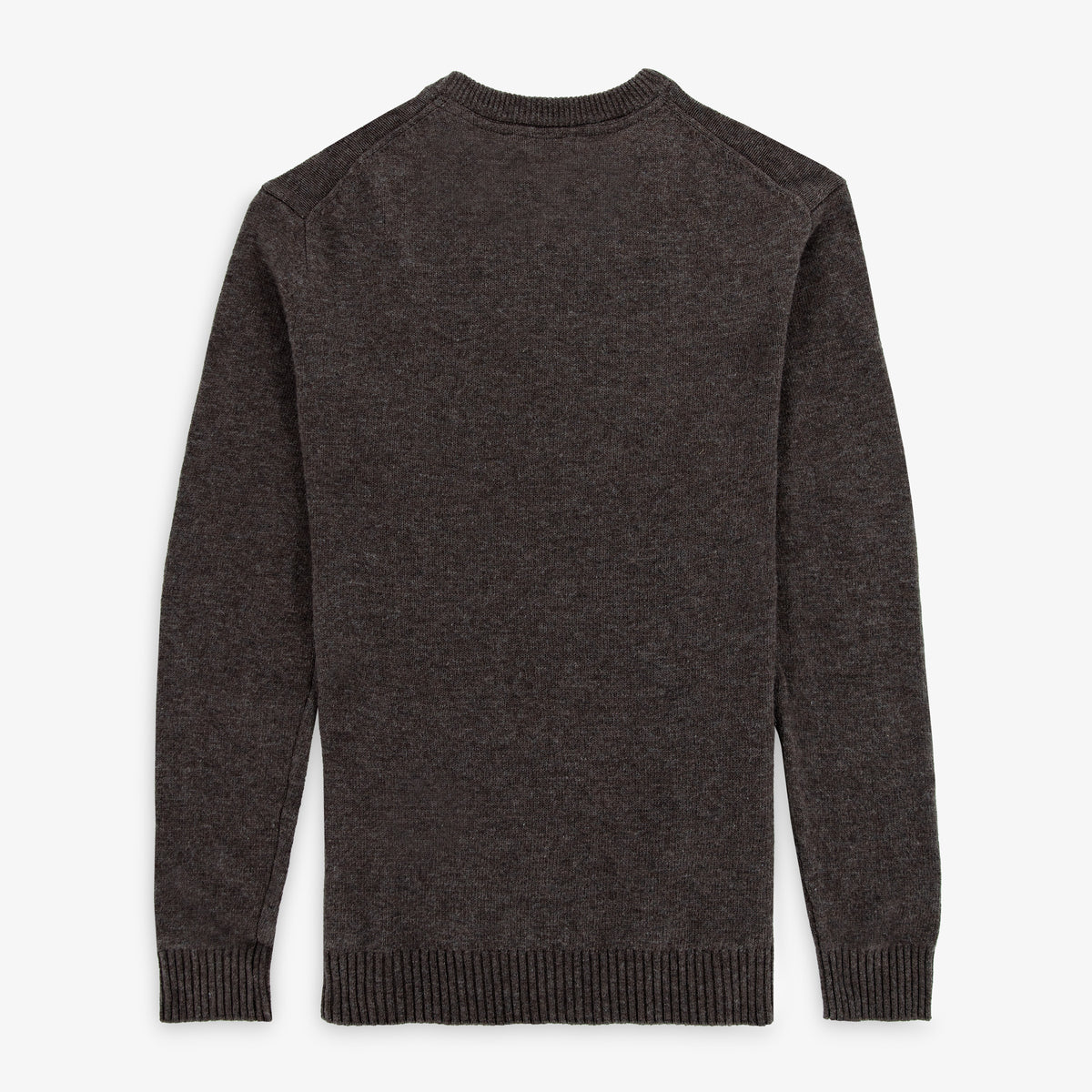 Pull col rond en maille jersey de laine marron