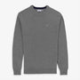 Pull col rond en maille jersey de laine gris acier