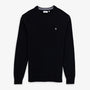 Pull col rond en maille jersey de laine noir
