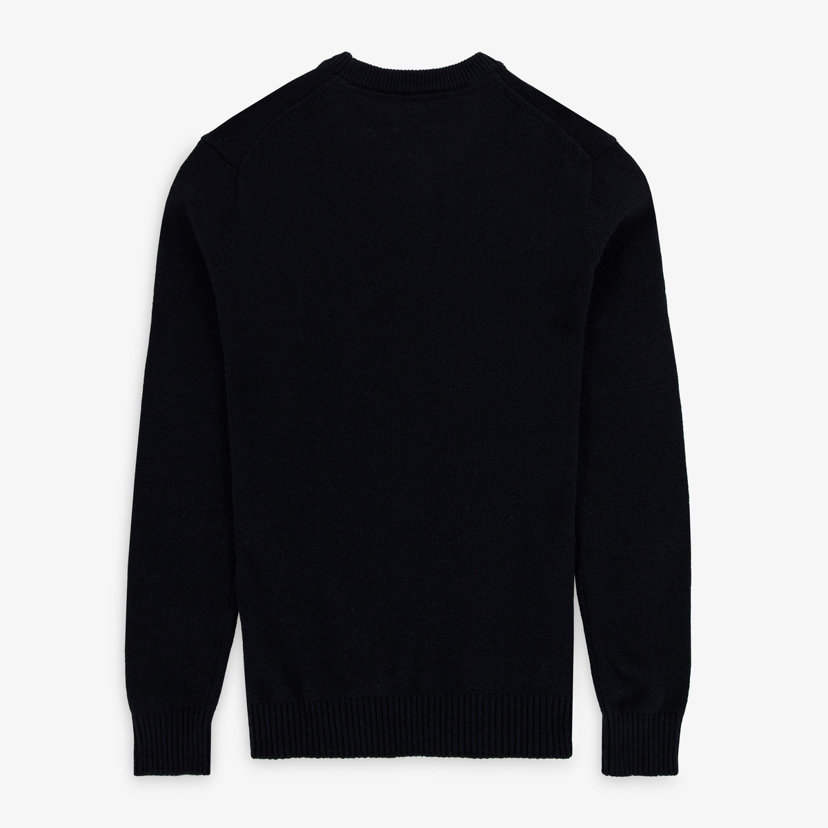 Pull col rond en maille jersey de laine noir