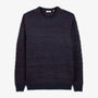 Pull Marat jacquard laine col rond bleu marine