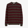 Pull Mirzan rayé laine col rond marron brownie