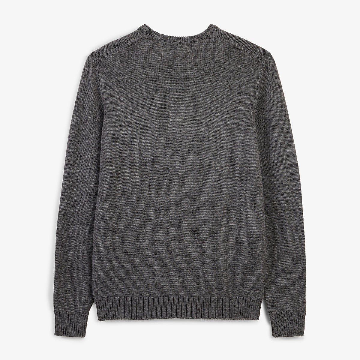 Pull jacquard laine mélangée col rond gris clair chiné Mohan BLANCO BIARRITZ