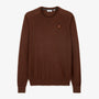 Pull Mao essentiel col rond marron brownie