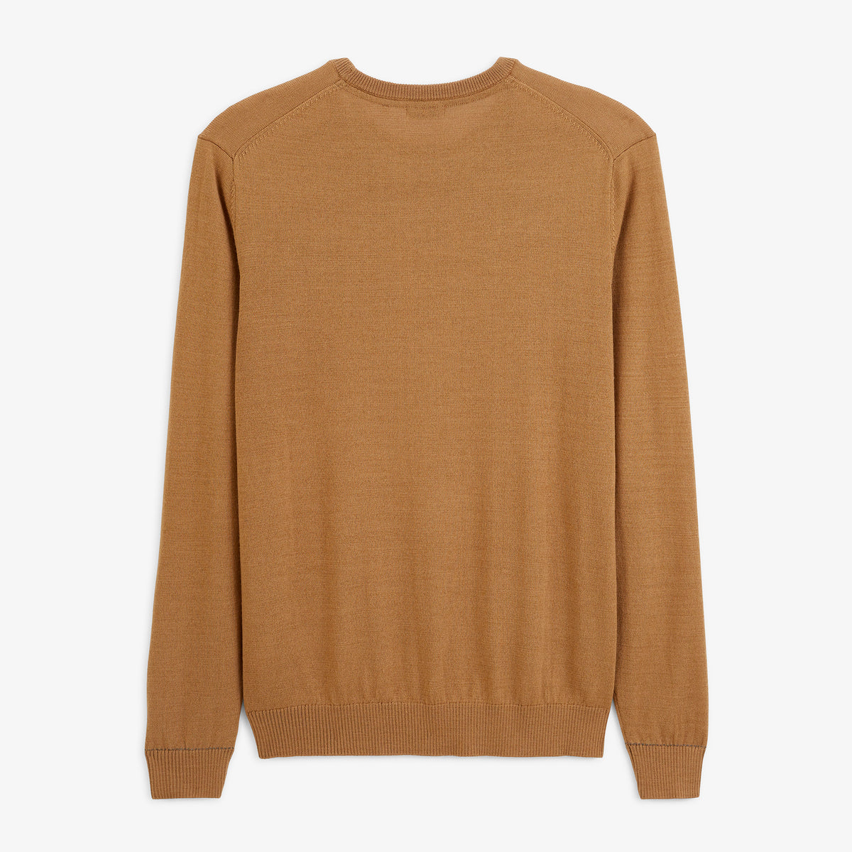 Pull Mao essentiel col rond marron noyer