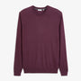 Pull Mao essentiel col rond rouge vigne