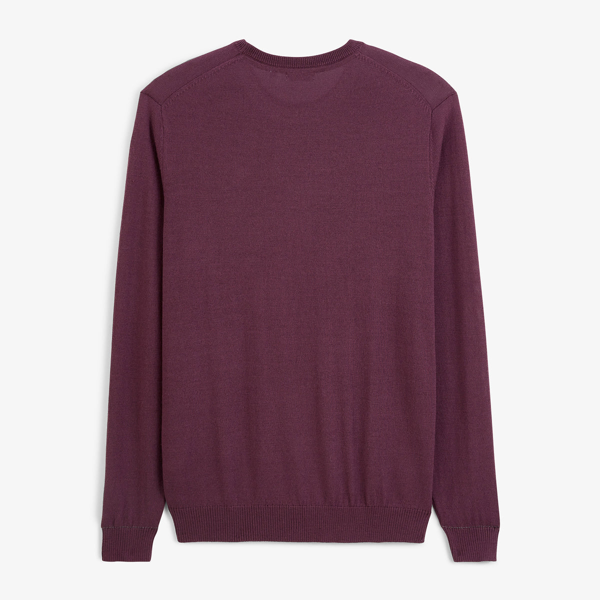 Pull Mao essentiel col rond rouge vigne