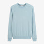 Pull Mao essentiel col rond bleu brise
