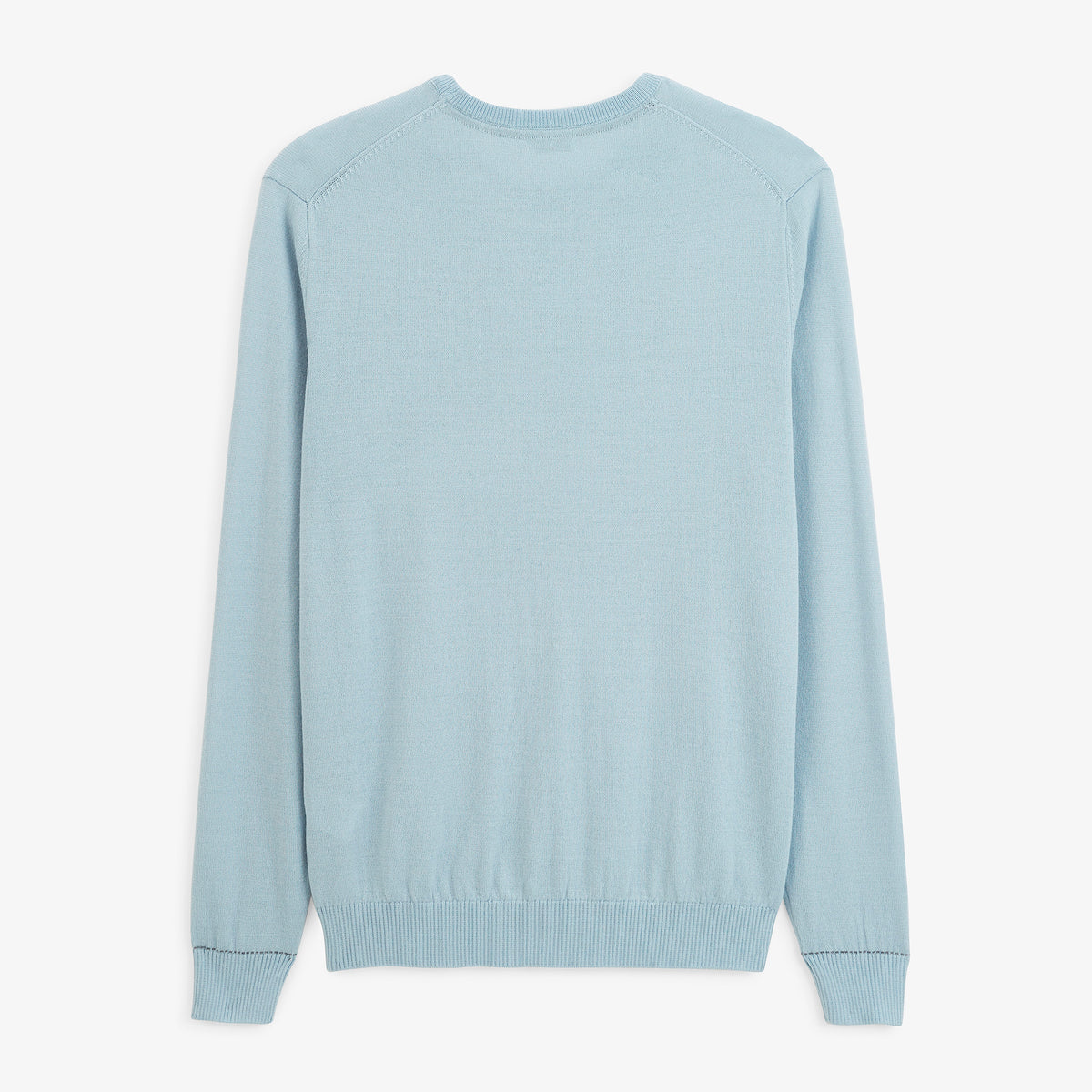 Pull Mao essentiel col rond bleu brise