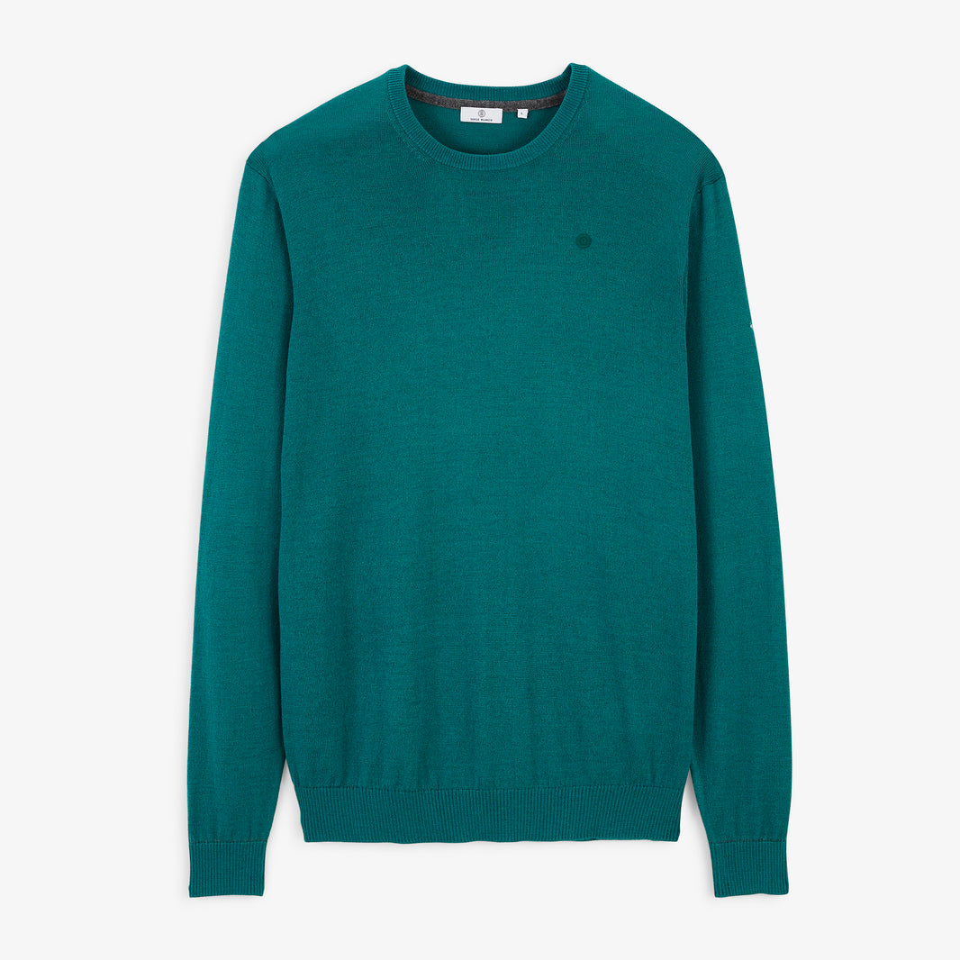 Pull Mao essentiel col rond vert pivert