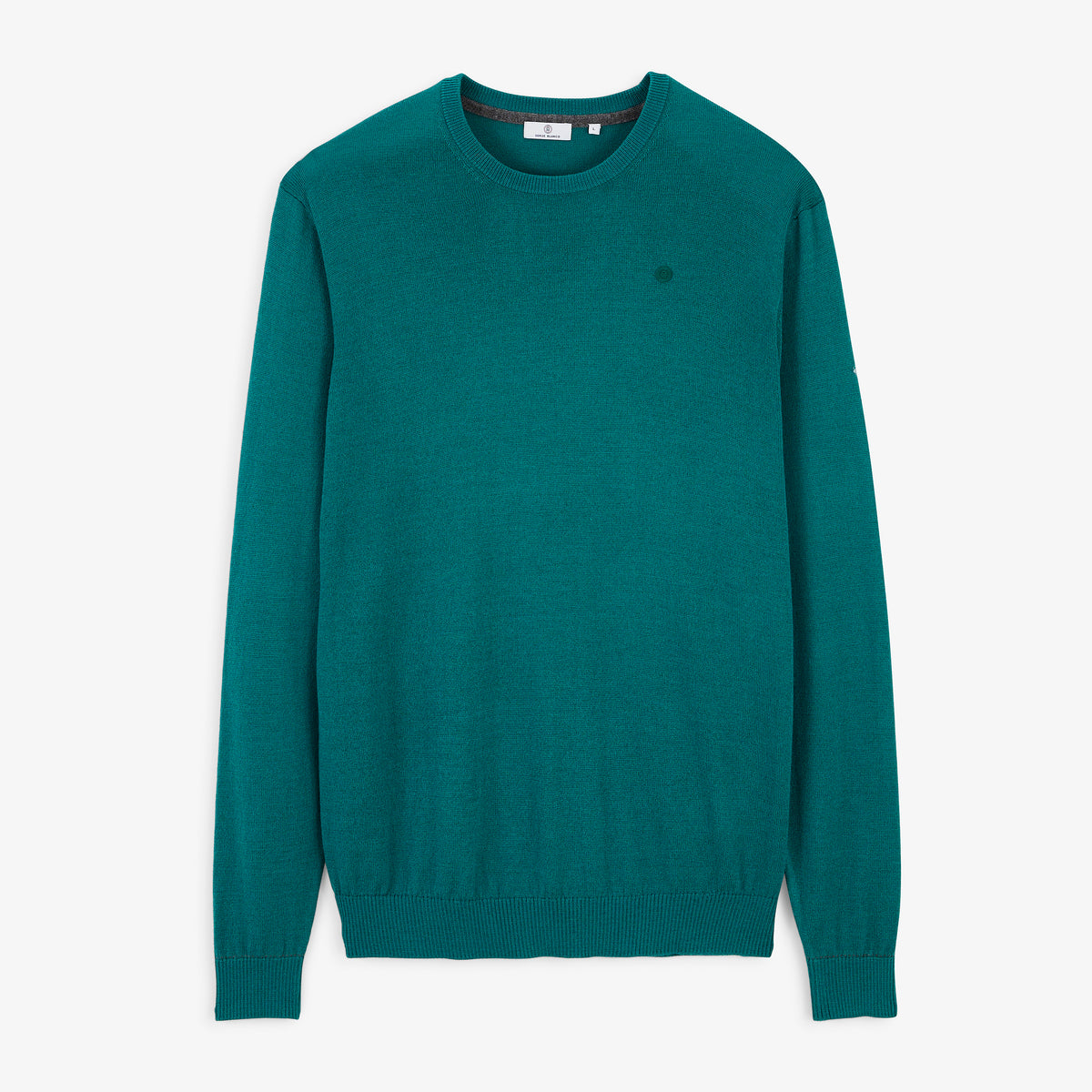Pull Mao essentiel col rond vert pivert