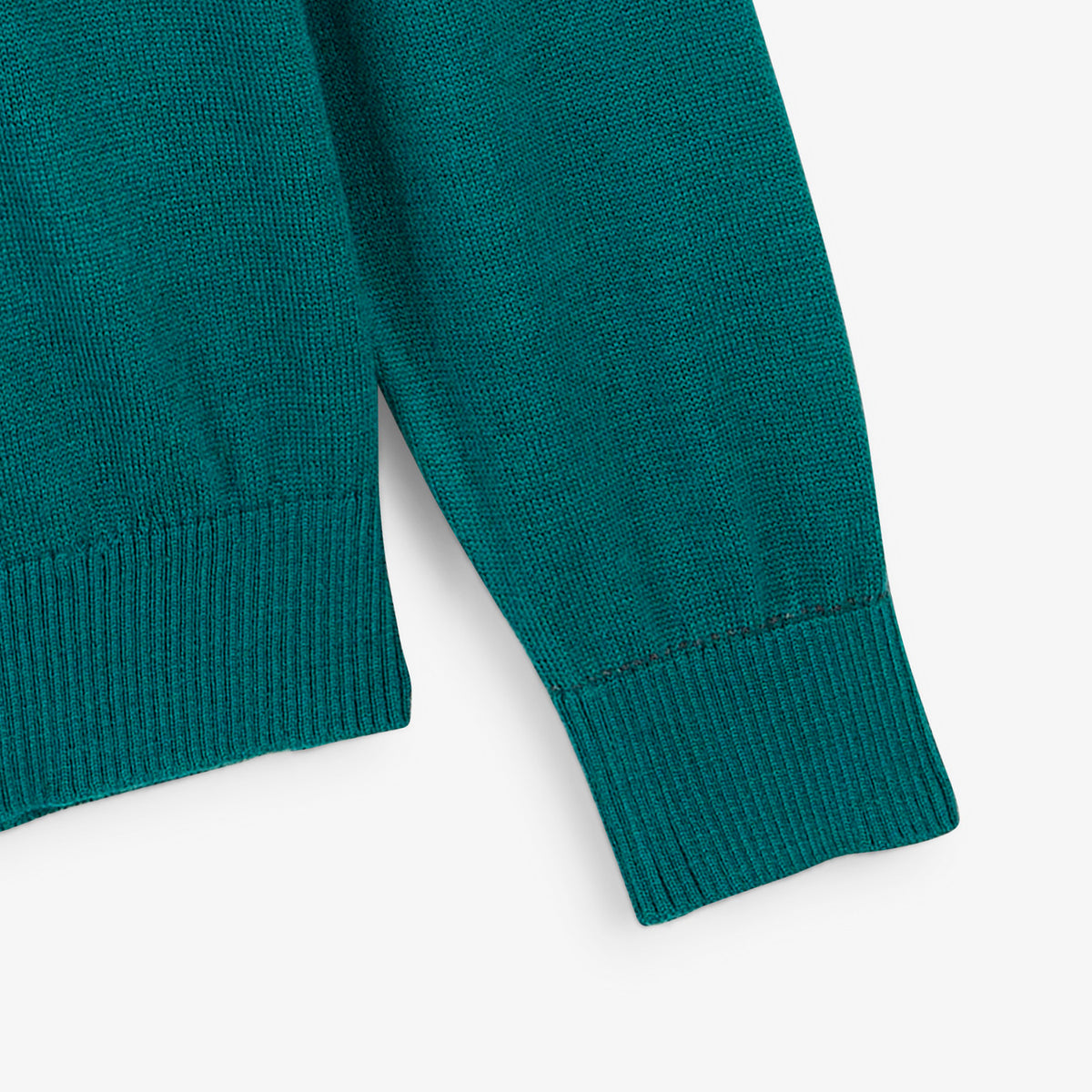 Pull Mao essentiel col rond vert pivert
