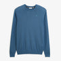 Pull Mao essentiel col rond bleu lupin