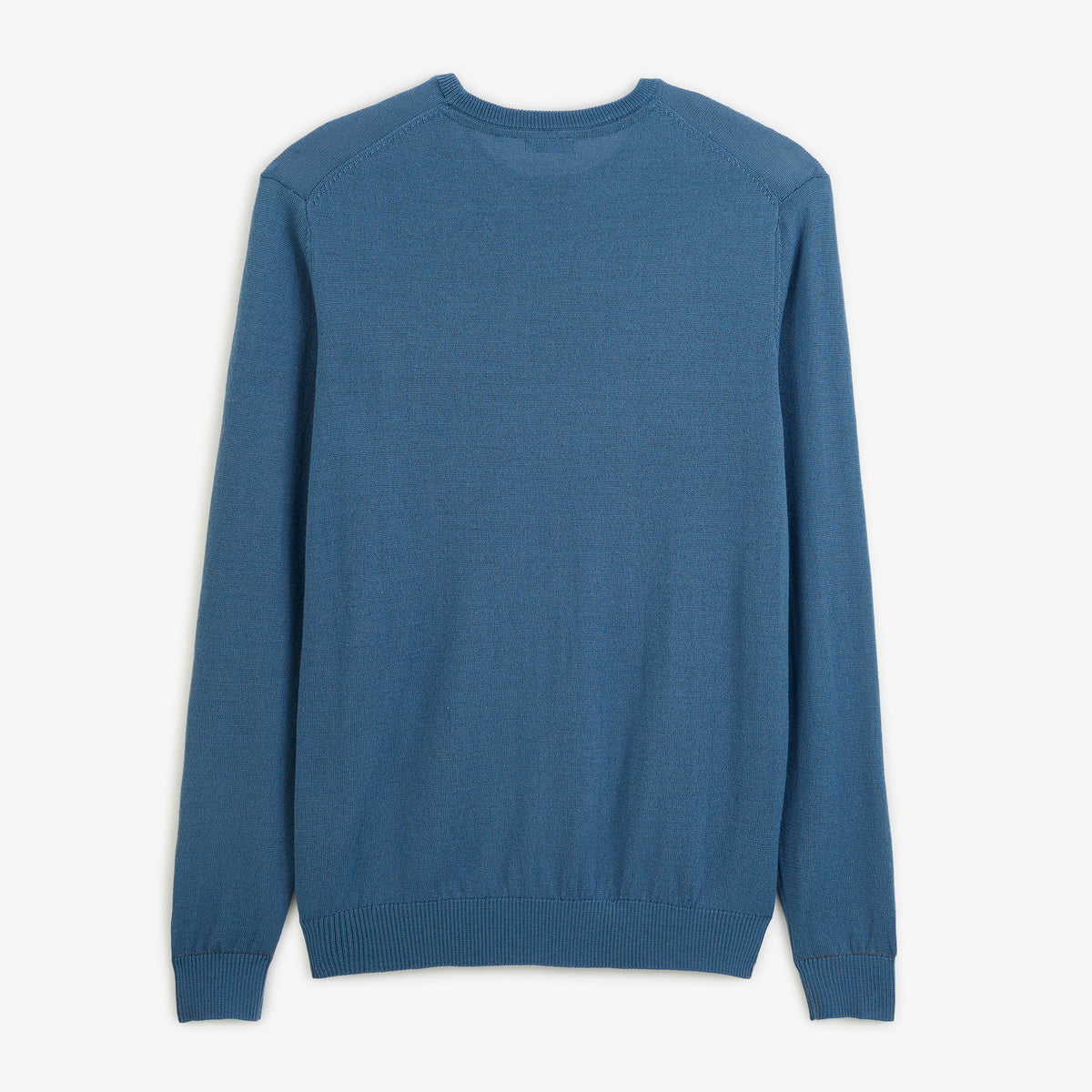 Pull Mao essentiel col rond bleu lupin