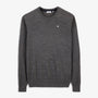 Pull Mao essentiel col rond gris clair chiné